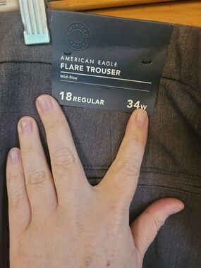American Eagle Outfitters Flare Trouser in dark charcoal gray